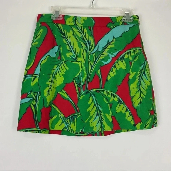 Vineyard‎ Vines Silk Blend Banana Leaf Print Skirt Size 4 - Picture 1 of 5